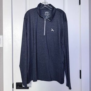 Hooey Mens XXL Quarter Zip Pullover Charcoal Heather Performance